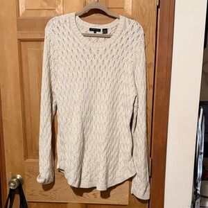JEANNE PIERRE Cream Textured Knit Sweater
